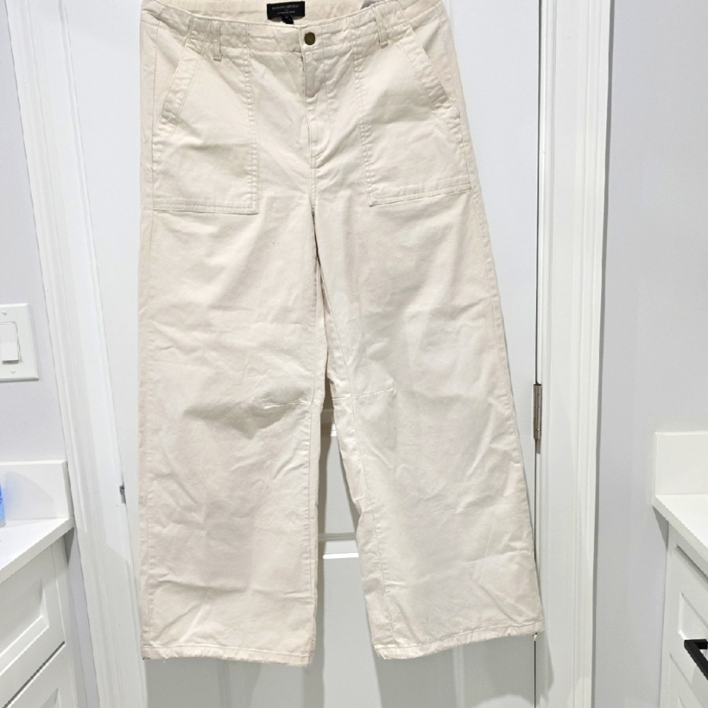 Banana Republic Cream Chinos High-Waisted Cotton